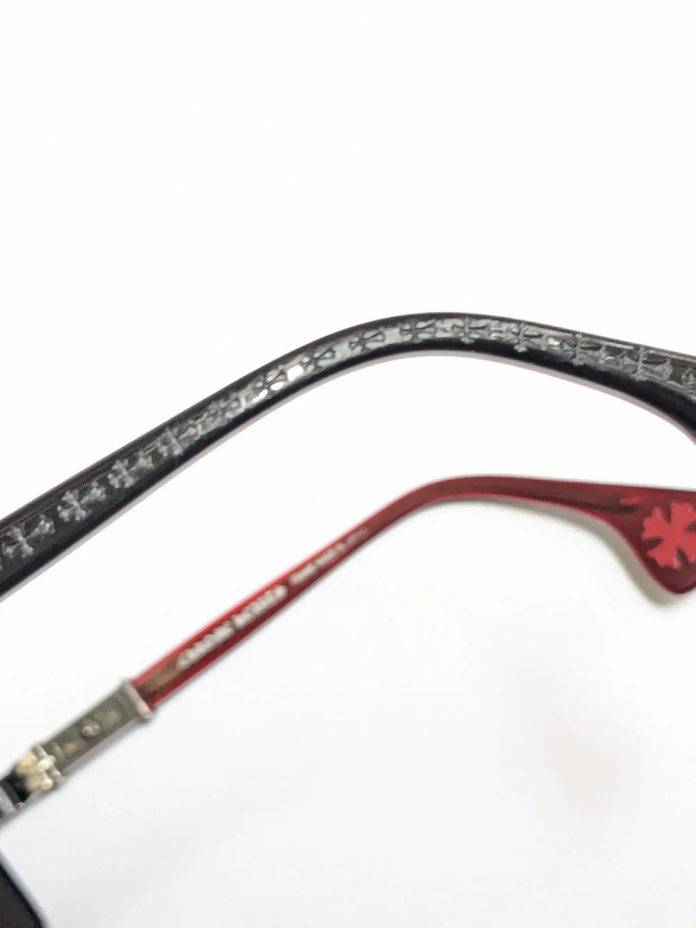 Chrome Hearts The Beast Sunglasses Black Red Aviator Gray Lens Cross